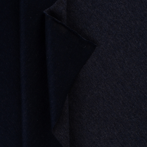 Ткань на отрез футер петля с лайкрой 08-12 цвет темно-синий меланж