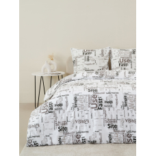 Постельное белье VT из полисатина 10884 2-х сп с евро простыней с наволочками 70х70