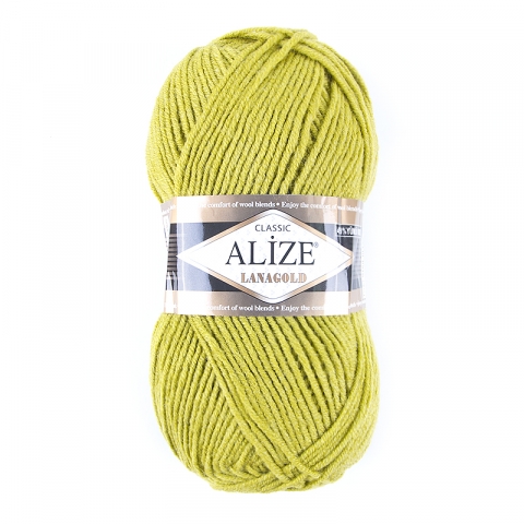 Пряжа для вязания Ализе LanaGold (49%шерсть, 51%акрил) 100гр цвет 193 фисташка