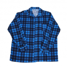 Рубашка мужская фланель клетка 60-62 цвет синий модель 1