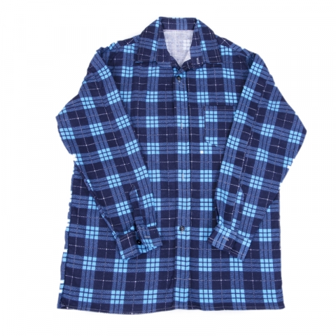 Рубашка мужская фланель клетка 48-50 цвет синий модель 3