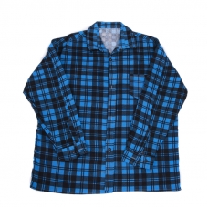 Рубашка мужская фланель клетка 48-50 цвет синий модель 4