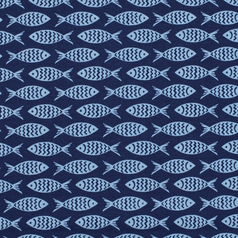 Ткань на отрез кулирка Рыбы R338