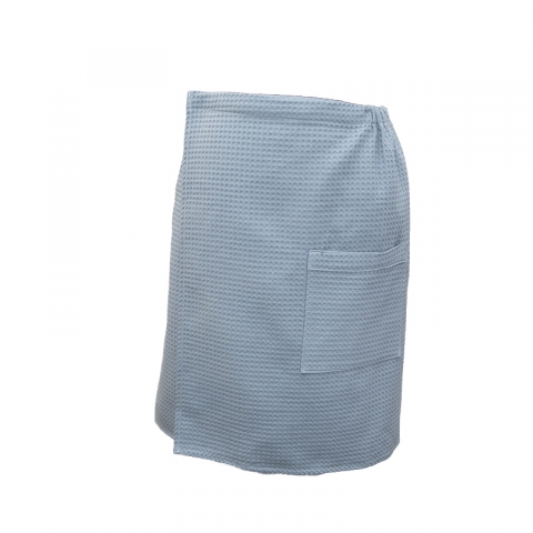 Вафельная накидка на резинке для бани и сауны Премиум мужская 60 см цвет 952 серый