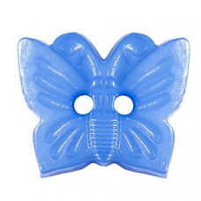 Пуговица детская на два прокола Бабочка 18 мм цвет голубой упаковка 24 шт
