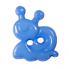 Пуговица детская на два прокола Улитка 15 мм цвет голубой упаковка 24 шт