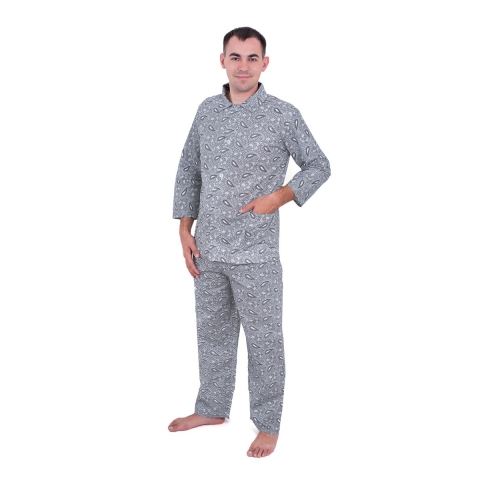 Пижама мужская бязь огурцы 40-42 цвет св серый