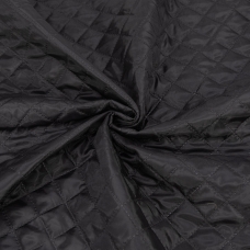 Мерный лоскут ткань стёганая таффета 190Т на синтепоне 100 гр. цвет черный 0,65 м