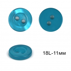 Пуговицы пластиковые C-NE66-2 цв.голубой 18L-11мм, 2 прокола 12 шт
