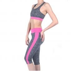 Женский спортивный костюм топ+бриджи 210 цвет розовый размер L/XL (44-46)