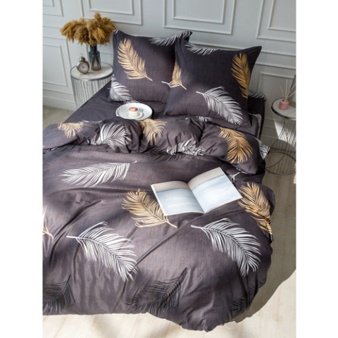 Постельное белье VT из полисатина 4009/2 2-х сп с евро простыней с наволочками 50/70