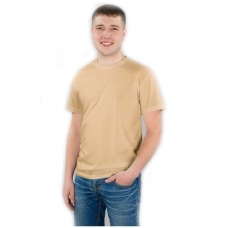 Мужская однотонная футболка цвет бежевый 50
