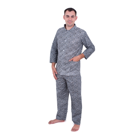 Пижама мужская бязь огурцы 44-46 цвет серый