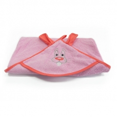 Уголок детский махровый с вышивкой розовый