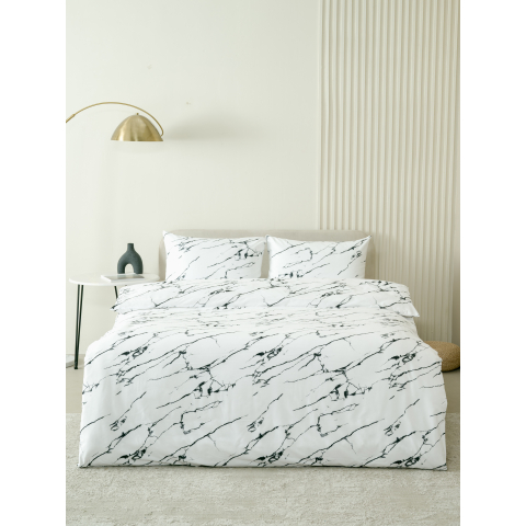 Постельное белье VT из полисатина 11979-01a 2-х сп с евро простыней с наволочками 50/70