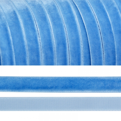 Лента бархатная 20 мм TBY LB2083 цвет голубой 1 метр