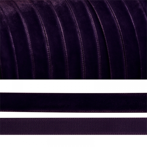 Лента бархатная 6 мм TBY LB0659 цвет т-фиолетовый 1 метр