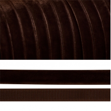 Лента бархатная 6 мм TBY LB0672 цвет коричневый 1 метр