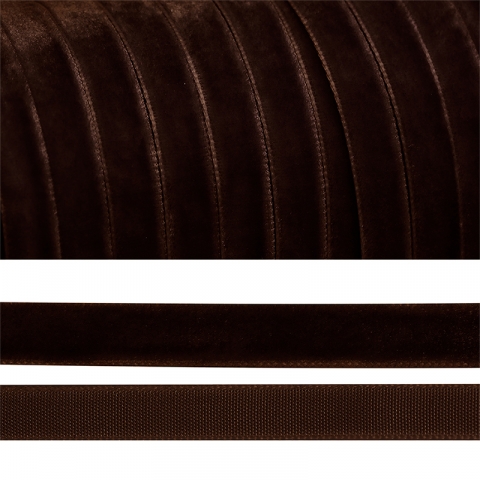 Лента бархатная 6 мм TBY LB0672 цвет коричневый 1 метр