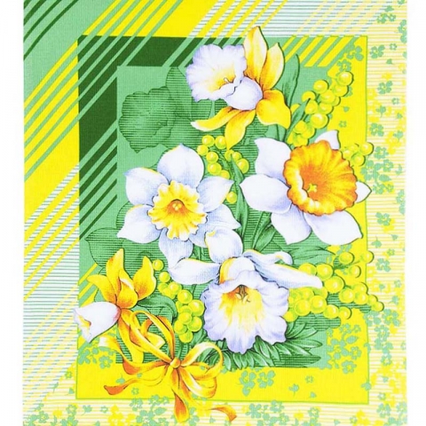 Ткань на отрез вафельное полотно 50 см 170 гр/м2 20021/1 Утренние цветы