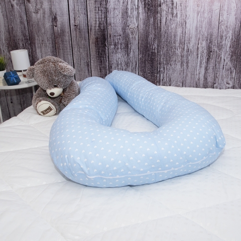 Наволочка на подушку для беременных U-образная 1746/3 цвет голубой поплин