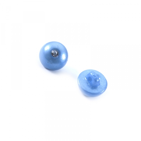 Пуговицы Блузочные со стразой 12 мм цвет голубой упаковка 12 шт