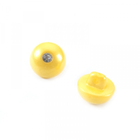 Пуговицы Блузочные со стразой 12 мм цвет желтый упаковка 12 шт