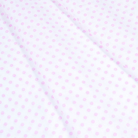 Ткань на отрез бязь плательная 150 см 1359/20А белый фон розовый горох