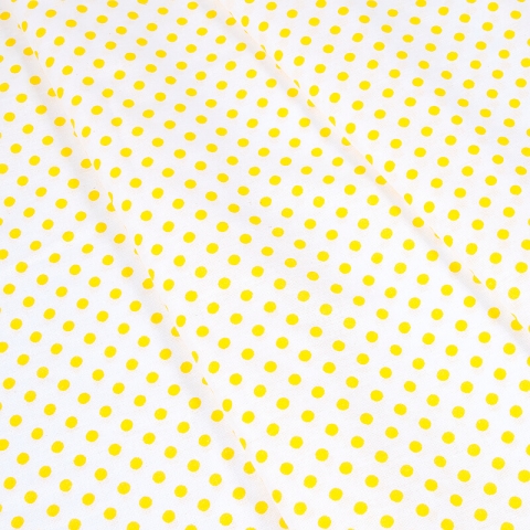 Ткань на отрез бязь плательная 150 см 1359/21А белый фон желтый горох
