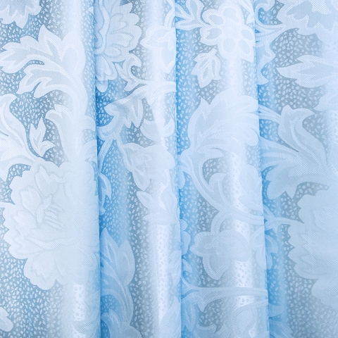 Портьерная ткань 150 см на отрез 17 цвет голубой ветка