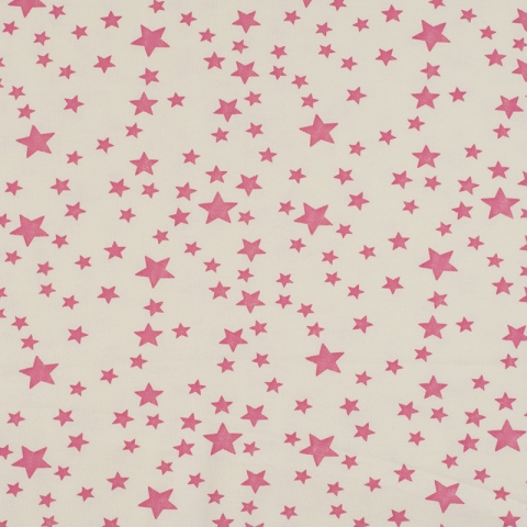 Ткань на отрез футер начес карде Звезды R221 цвет розовый