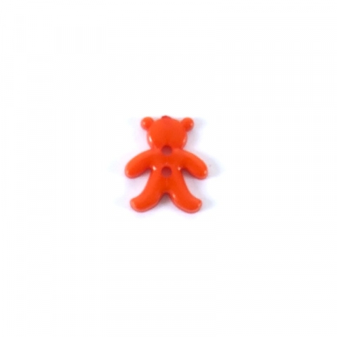 Пуговица детская на два прокола Мишка 15 мм цвет оранжевый упаковка 24 шт