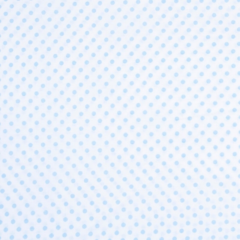 Маломеры бязь плательная 150 см 1359/23А белый фон голубой горох 1,6 м