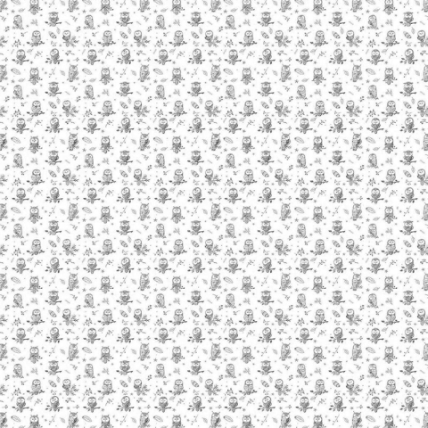 Перкаль 150 см набивной арт 140 Тейково рис 13273 вид 2 Little owls