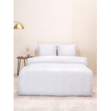 Постельное белье VT из полисатина жаккард белый 1.5 сп с наволочками 70/70