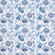УЦЕНКА ткань на отрез габардин 2305-2 Цветочная фантазия цвет синий
