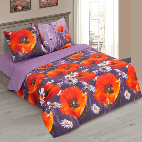 Бязь 120 гр/м2 220 см 12528/1 Алые маки основа