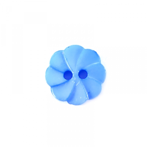 Пуговица детская на два прокола Розочка 13 мм цвет голубой упаковка 24 шт