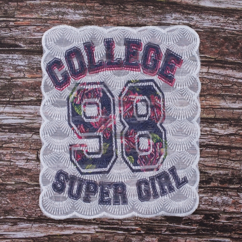 Декоративный  элемент пришивной College 98 super girl 20,5*24,5 см