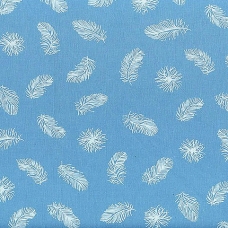 Ткань на отрез Тик 220 см 145 +/- 5 гр/м2 Перо цвет голубой H06