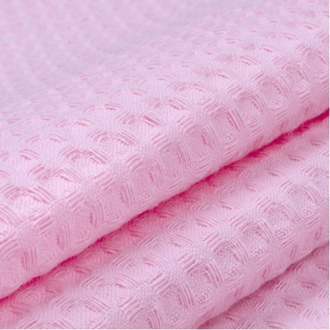 Ткань на отрез вафельное полотно гладкокрашенное 150 см 240 гр/м2 7х7 мм цвет 071 розовый