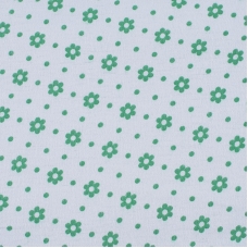 Ткань на отрез фланель 80 см 18052 Ромашки цвет зеленый