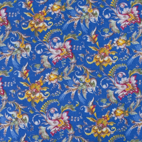 Ткань на отрез фланель 80 см 20104 Цветы на синем