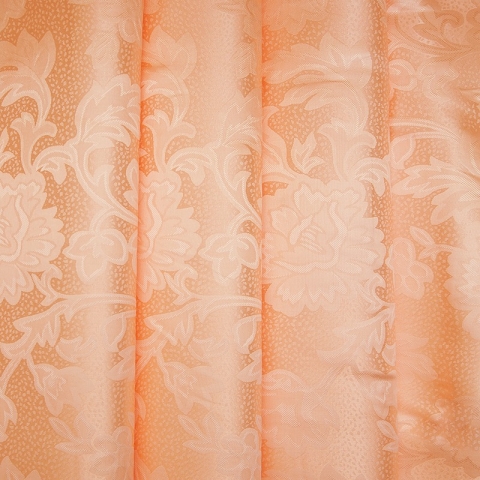 Портьерная ткань 150 см 29 цвет персик ветка-лист