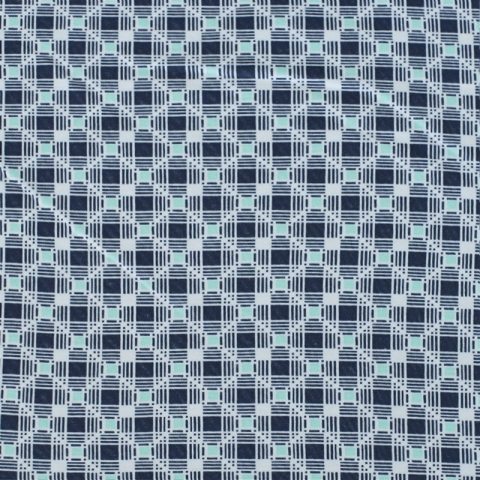 Ткань на отрез кулирка Квадраты 4073-V17 цвет синий