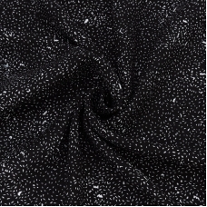 Ткань на отрез штапель 150 см 28-06 Вкрапина на черном