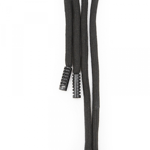 Шнур с декоративным метал наконечником черный 130см черный уп 2 шт