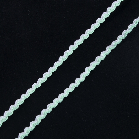 Тесьма плетеная вьюнчик С-3726 (3582) г17 уп 20 м ширина 7 мм (5 мм) рис 9253 цвет мятный-белый