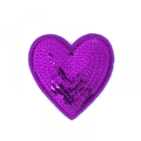 Термоаппликация ТАП 049 сердце фиолетовое 7*6см