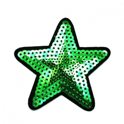 Термоаппликация ТАП 056 звезда зелёная 7,5см